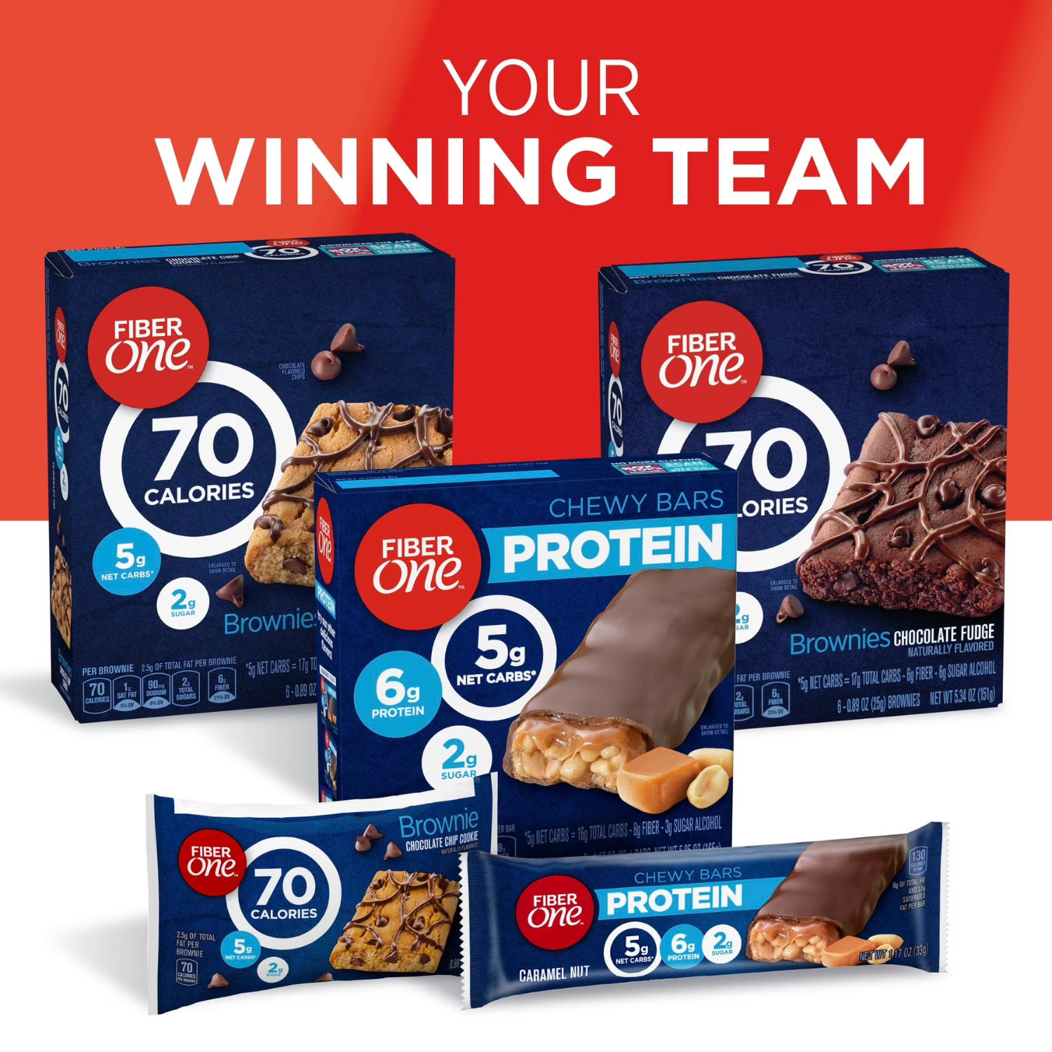 Fiber One 70 Calorie Chocolate Fudge Brownies Snack Bars 18 Ct 16 Oz, 2 Pack