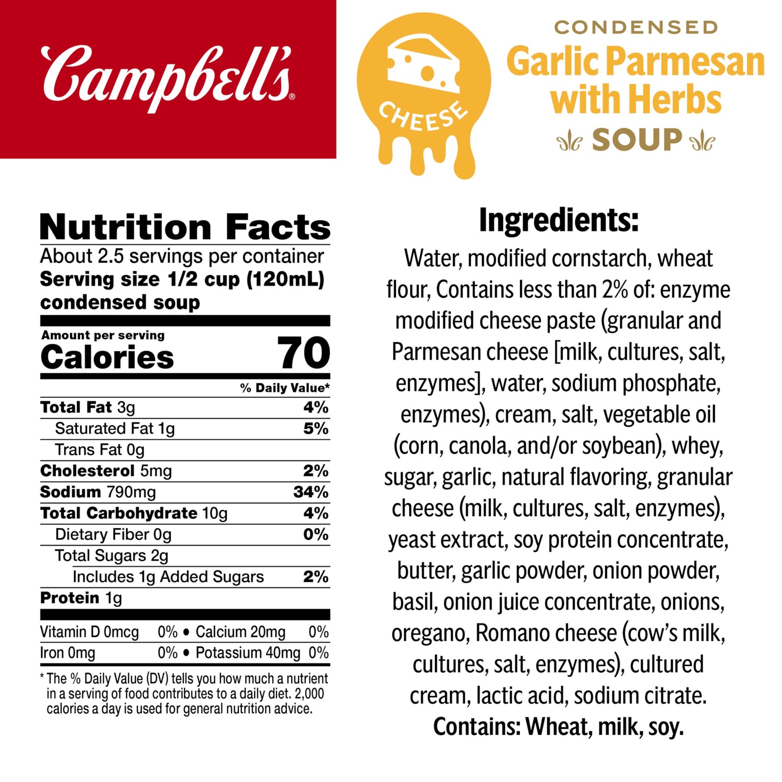 Campbell’s Condensed Garlic Parmesan Cheese Soup With 10.5 Ounce (Pack of 1)