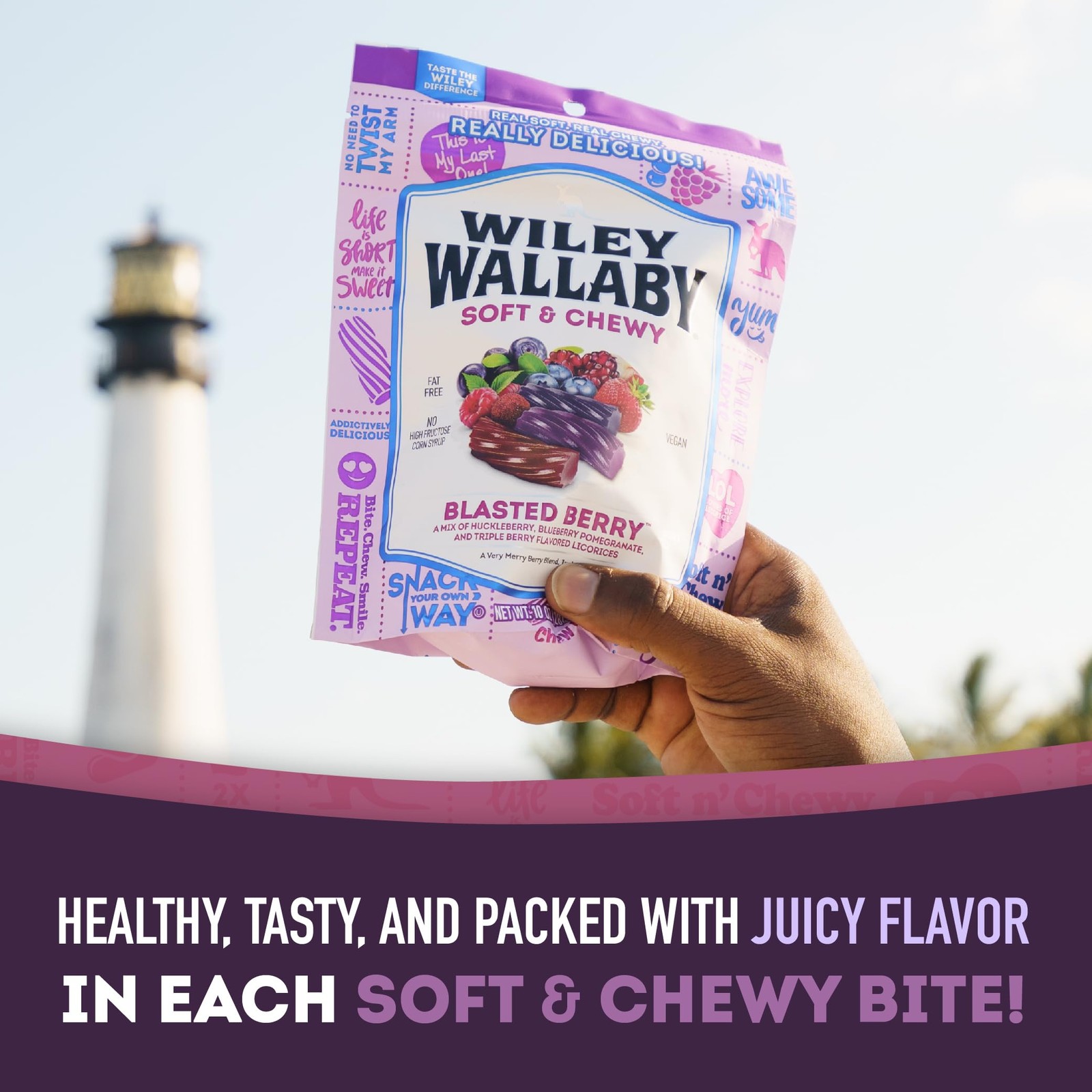 Wiley Wallaby Licorice 10 Ounce 10 Blasted Berry (Pack of 1), Purple