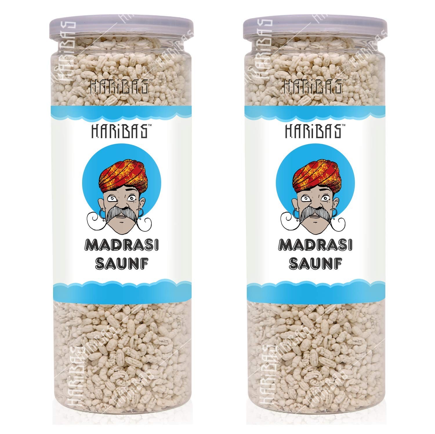 Haribas Madrasi Mukhwas Saunf 2x200g Tin Mint Mouth Freshener After Meal