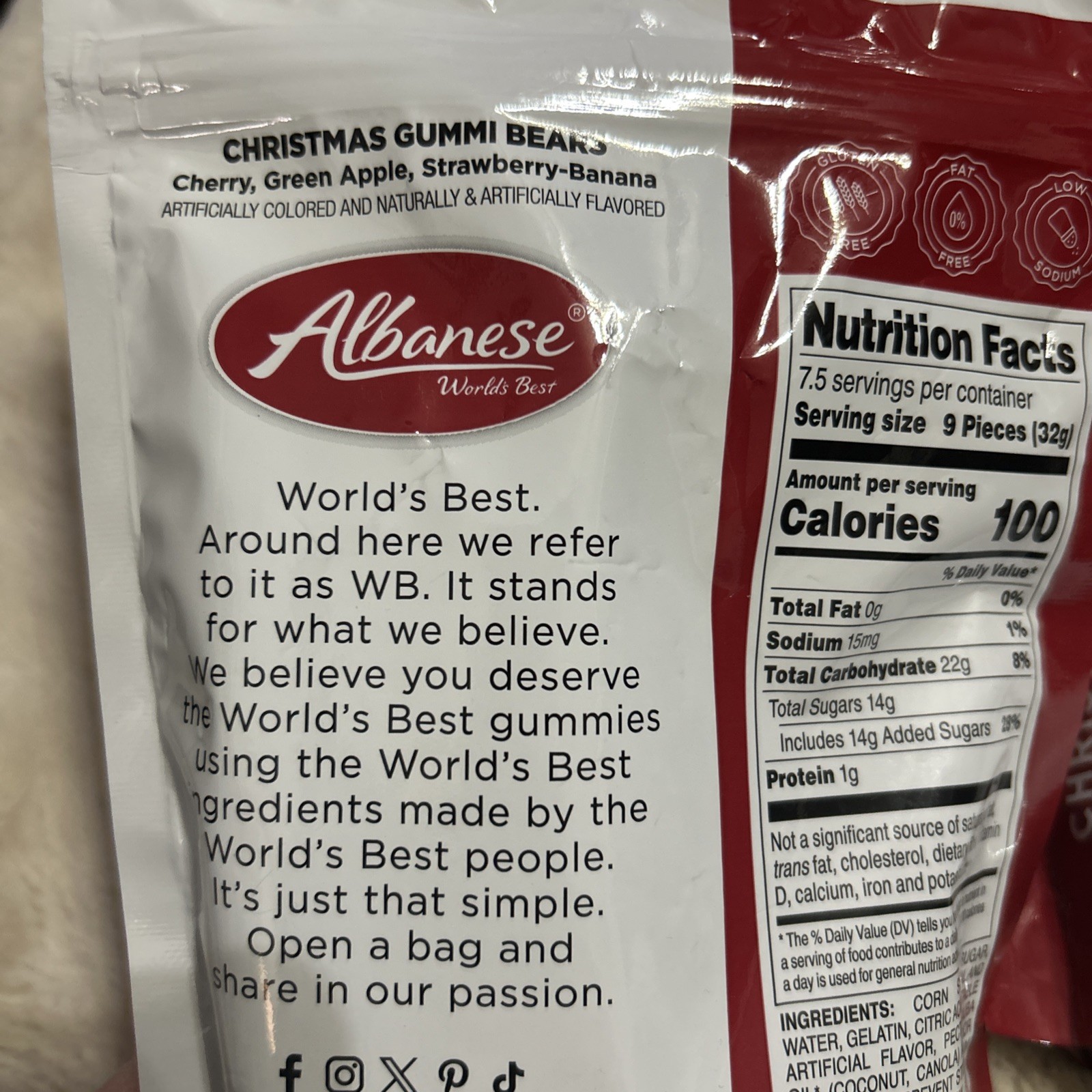 2- Albanese Christmas Gummi Bears Limited Edition Holiday Gummies Apple Cherry