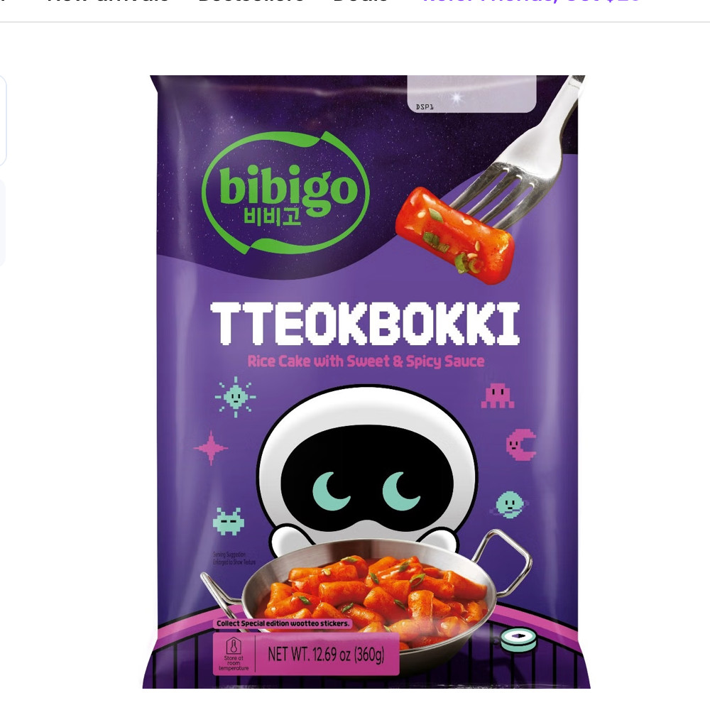 Cj Bibigo X Wootteo Tteokbokki Pouch Sweet & Spicy 360 g (pack of 4)
