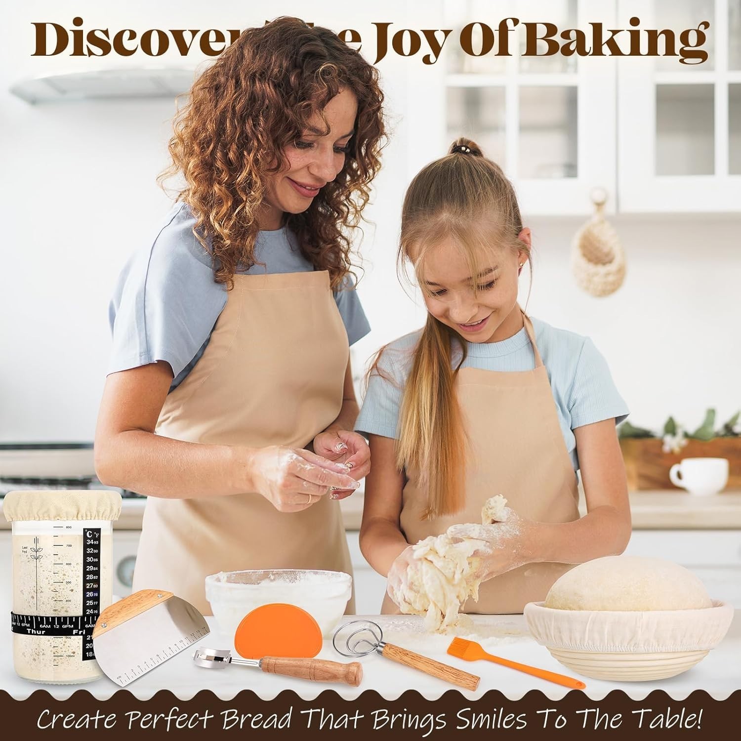 Complete Sourdough Baking Kit with Round & Oval Proofing Baskets for Perfection