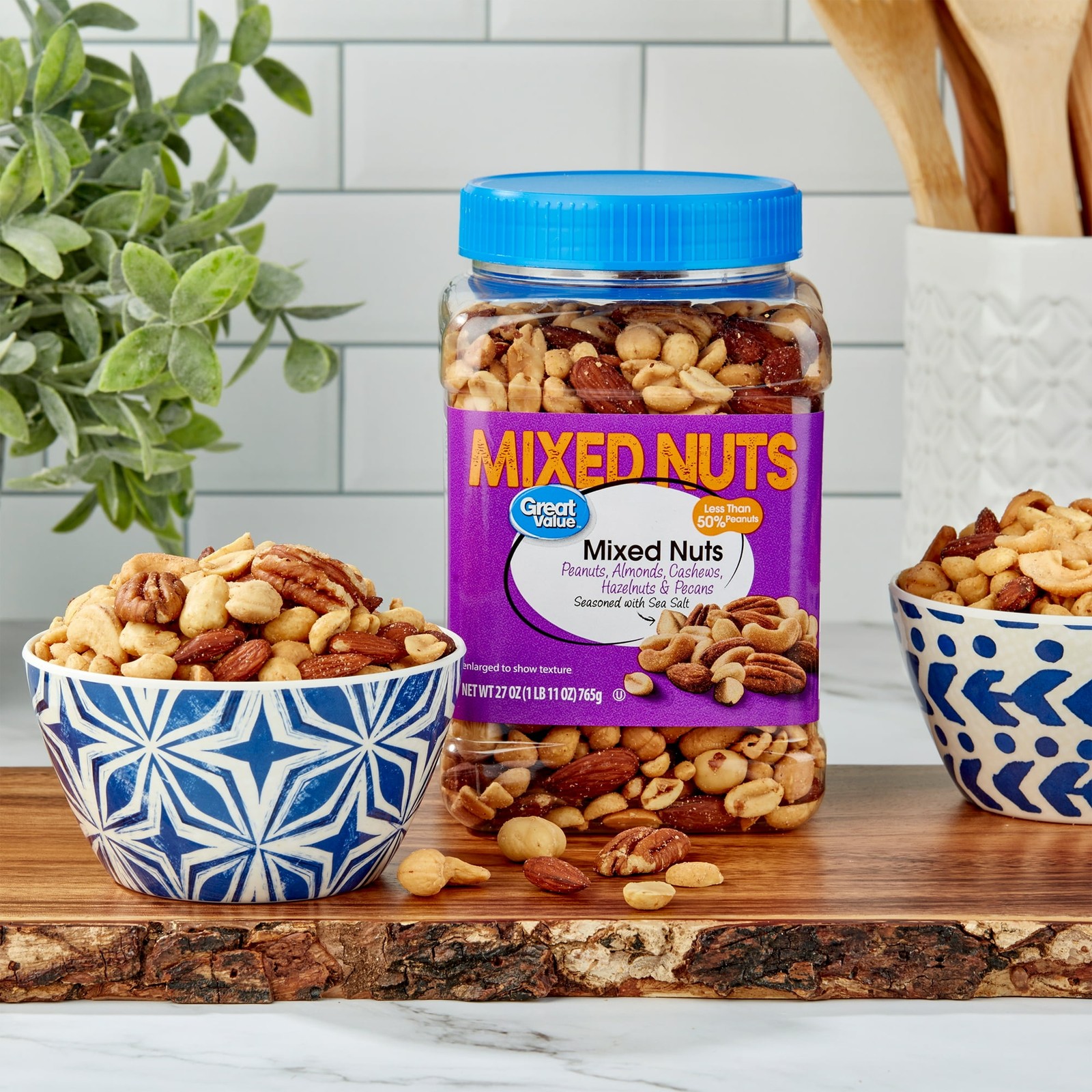 Great Value Mixed Nuts with Peanuts, 27 oz Free Shipping