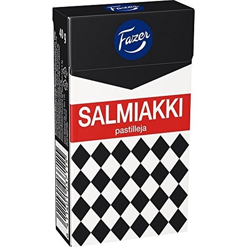 4 Boxes x 40g of Fazer Salmiakki – Original Finnish Salty Liquorice – Salmiak –