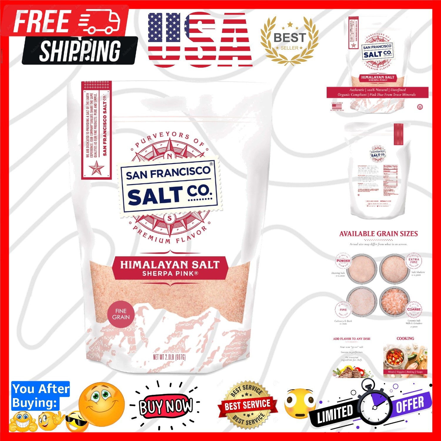 Himalayan Salt – Fine Grain, 2 lbs. | All-Natural, Gluten-Free, No Additives …