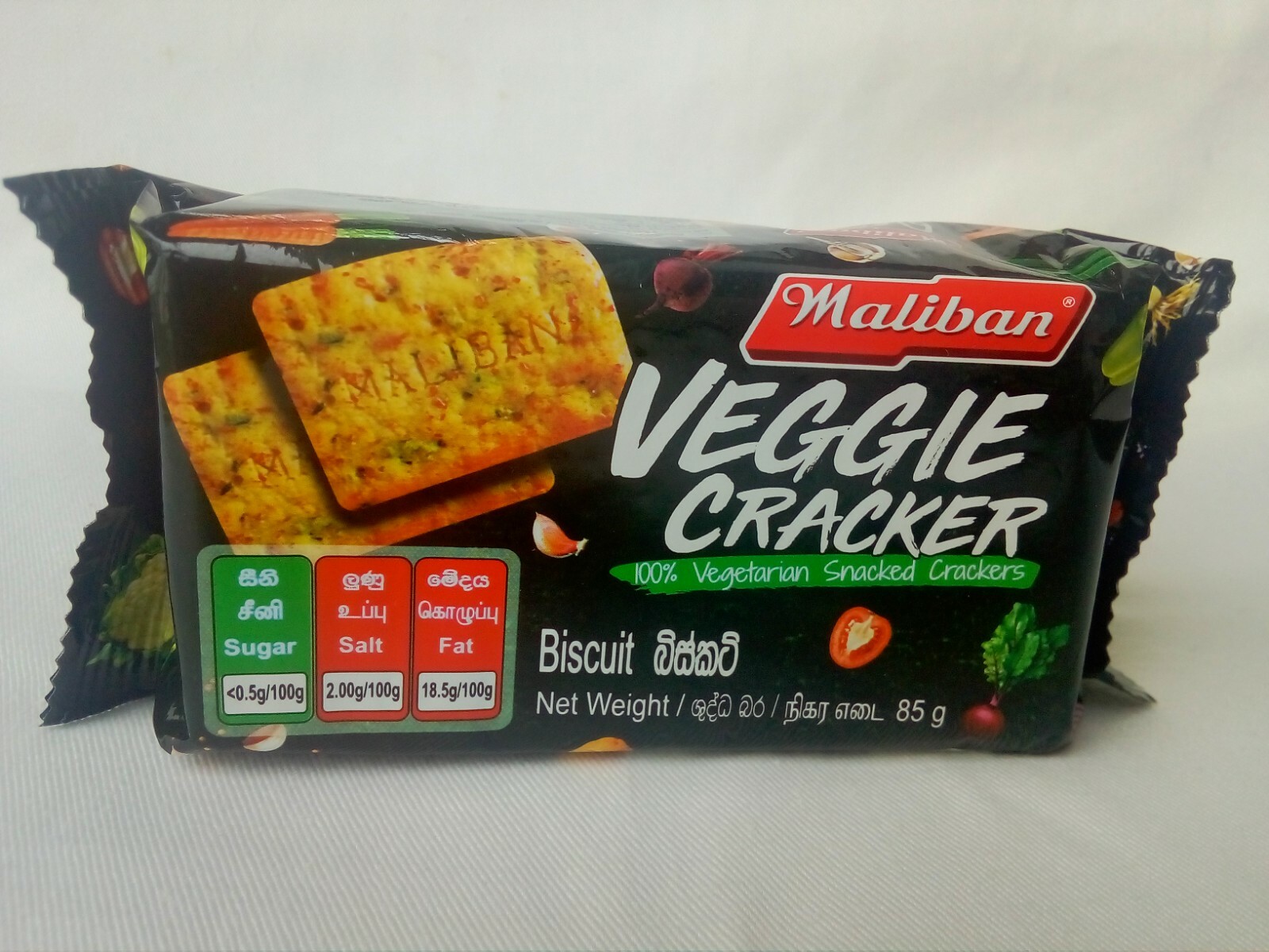 Maliban Veggie Cracker 100%Vegetarian Snacked Crackers-Healthy Biscuit Sri Lanka