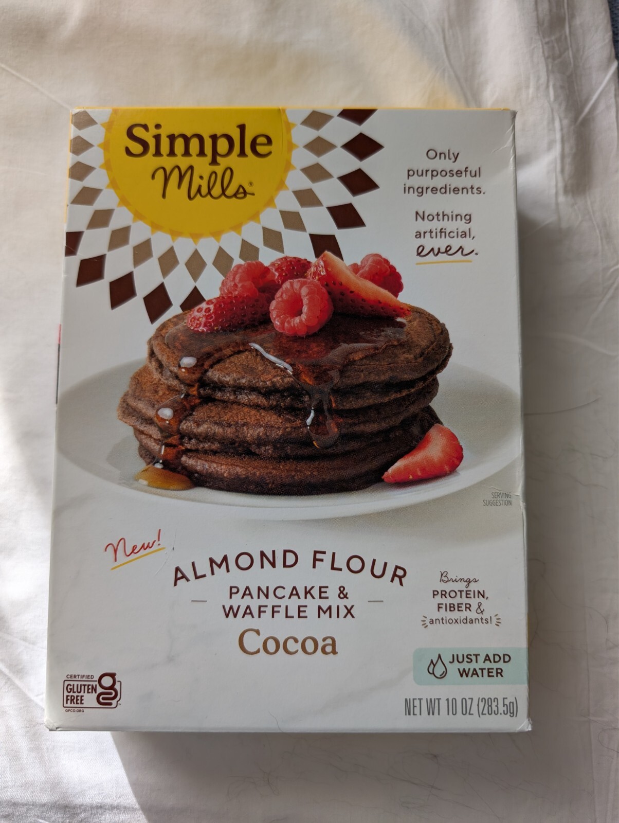 SIMPLE MILLS Almond Flour Pancake & Waffle Mix COCOA 10 oz PROTEIN & ANTIOXIDANT