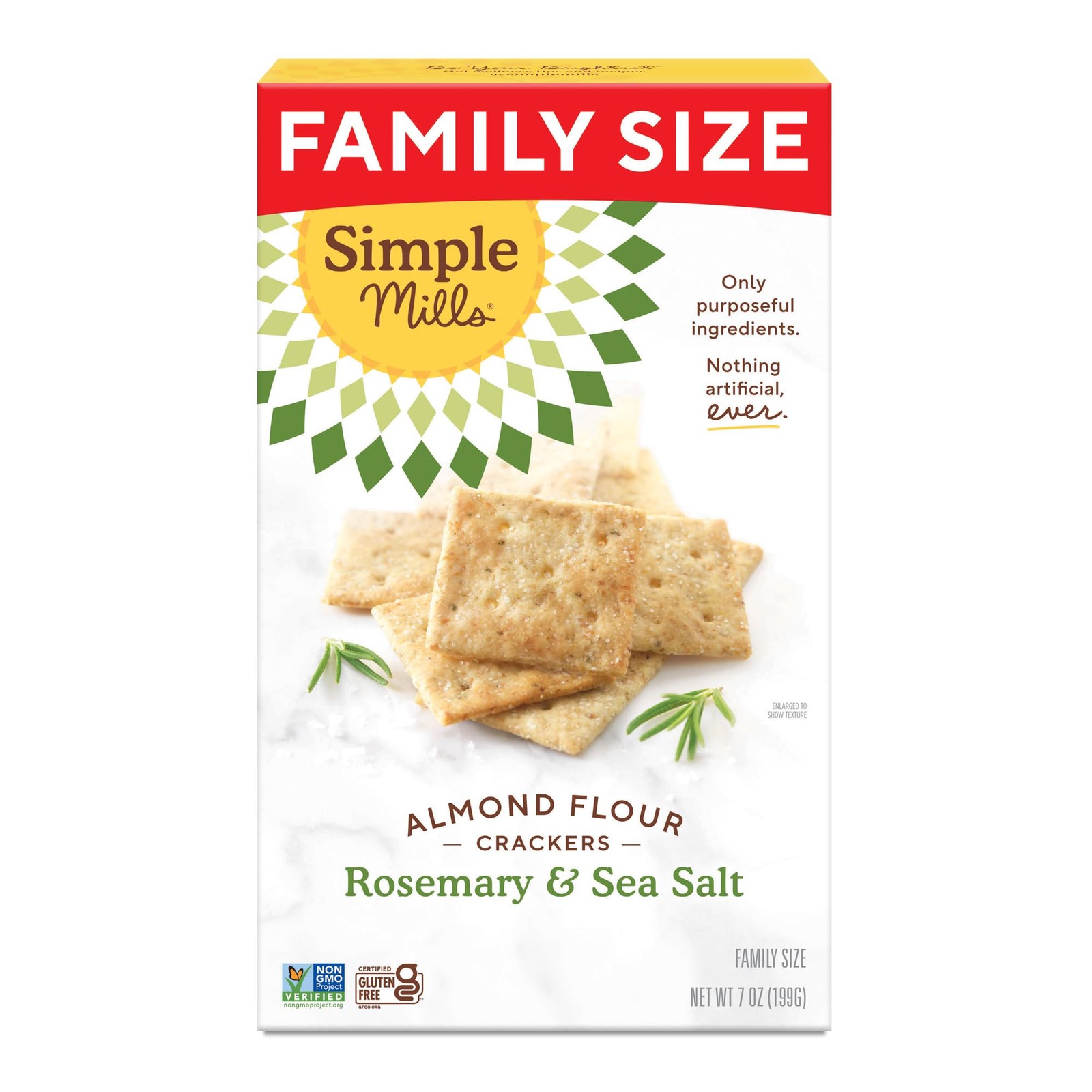 Simple Mills Almond Flour Crackers, Family Size, Rosemary & Sea Salt – Gluten…