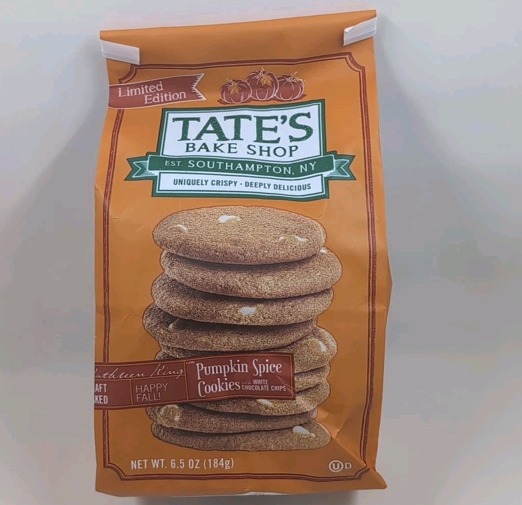Tate’s Bake Shop Pumpkin Spice Cookies w/ White Chocolate Chips Limited Edition