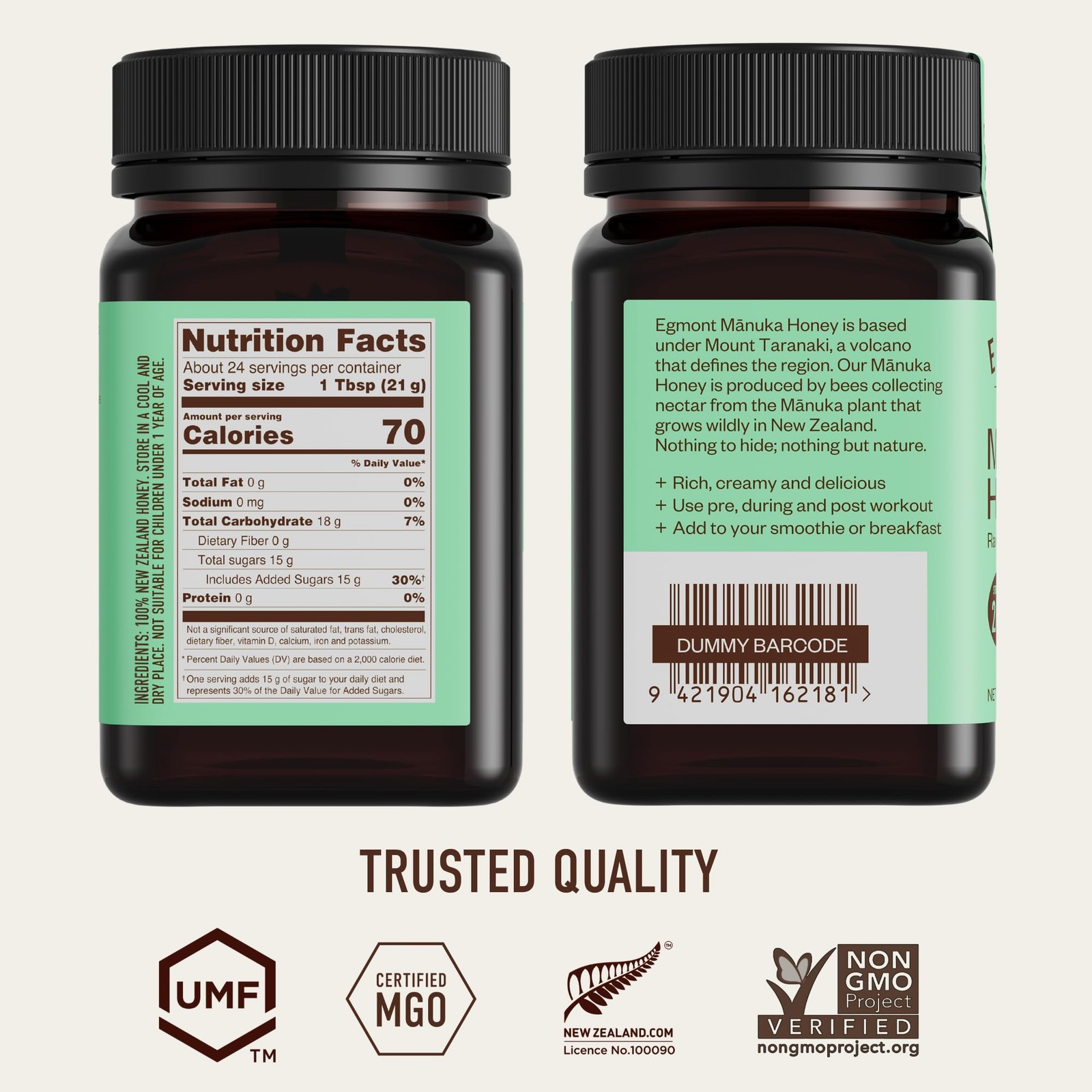 Egmont Honey Manuka Honey MGO 265+ UMF 10+ 500g | NON-GMO, Kosher, Recycled p…