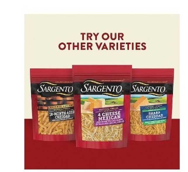 Sargento Double Shredded Sharp and Mild Cheddar Cheeses, 8 oz (2 Pack)