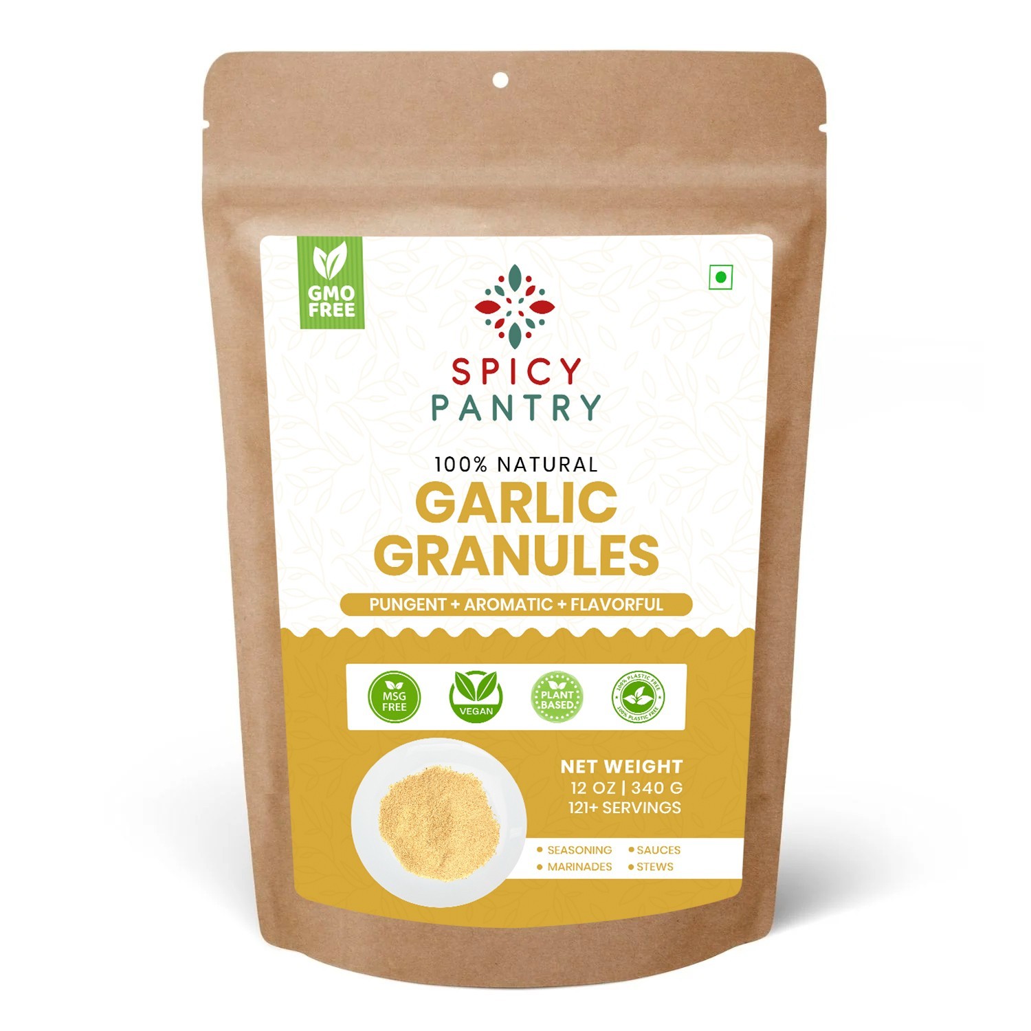Spicy Pantry Garlic Granules | Coarse Ground Garlic | Bold Flavor Spice – 12 oz
