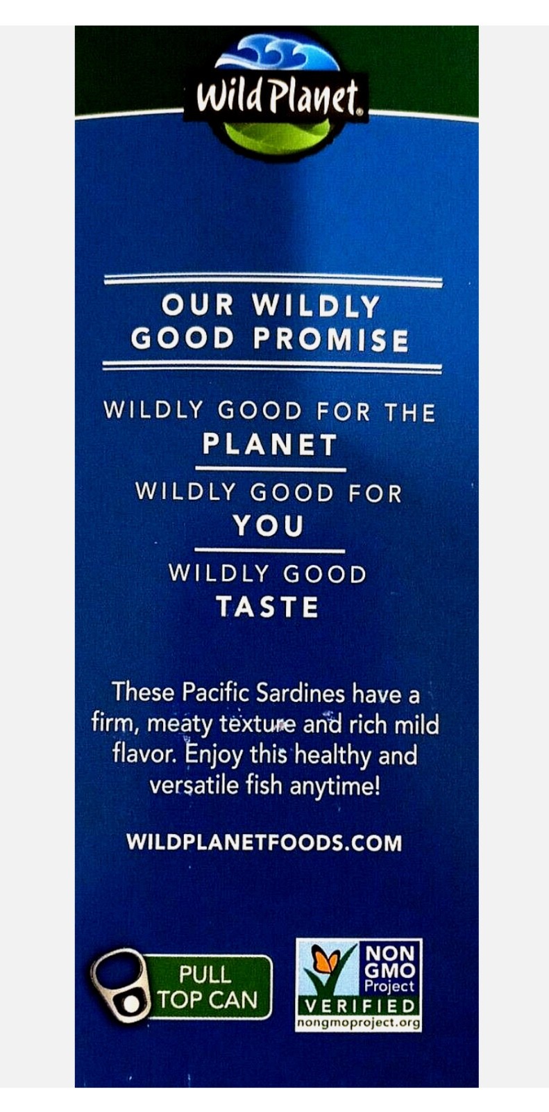 Wild Planet Wild Pacific Sardines 6 x 4.4 Oz Cans in Extra Virgin Olive Oil 4/30