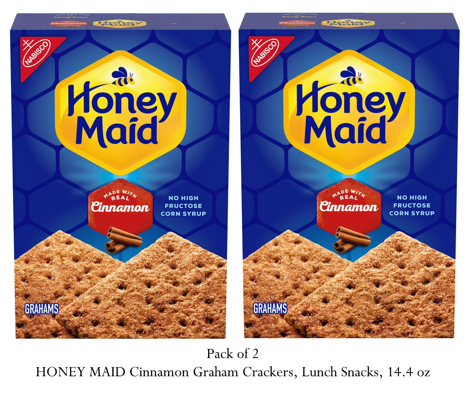 Honey Maid Cinnamon Graham Crackers, Lunch Snacks, 14.4 oz (2 Pack)