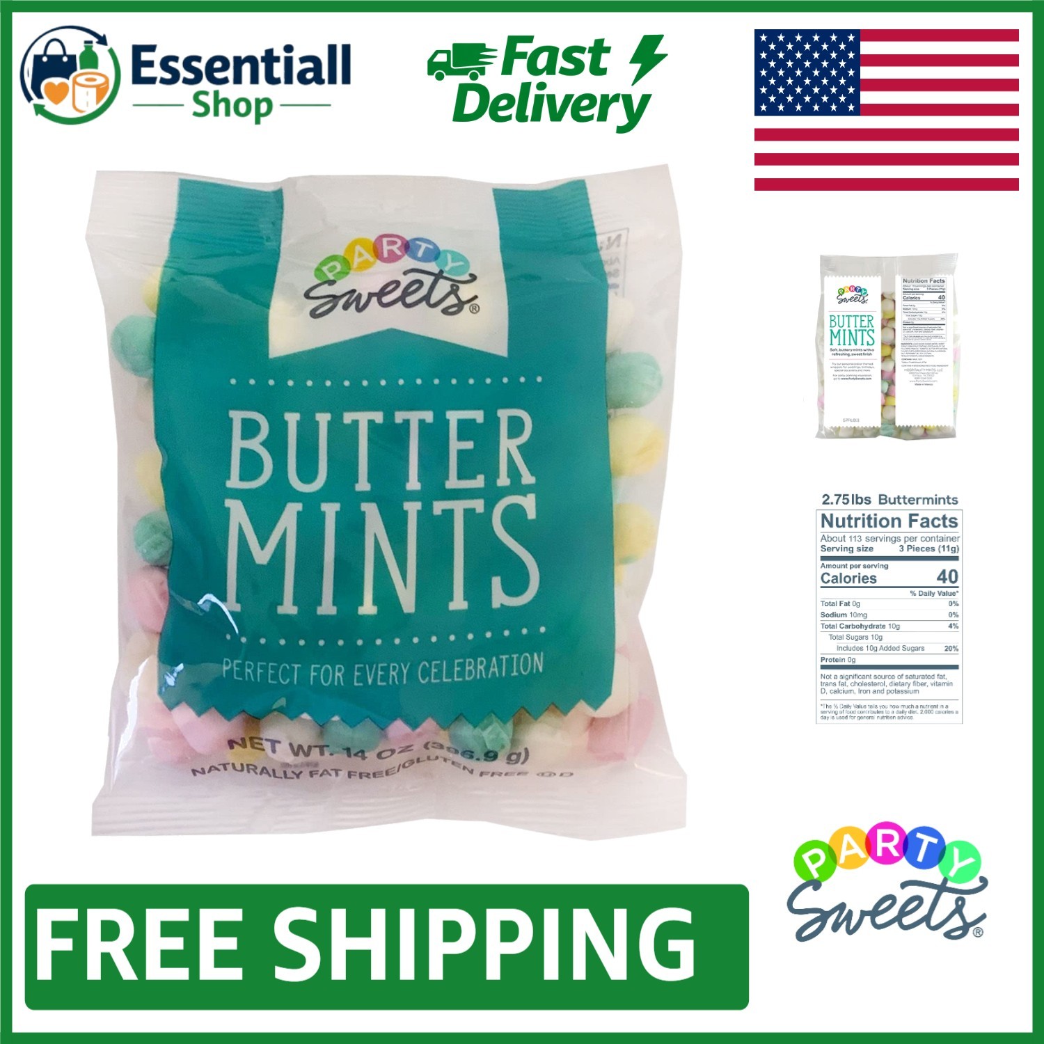 Soft Unwrapped Assorted Pastel Buttermints – Perfect for Party Favors (14 oz)