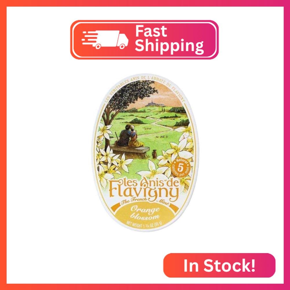 Les Anis de Flavigny French Mints Candy – Orange Blossom Flavor Hard Candy, Natu
