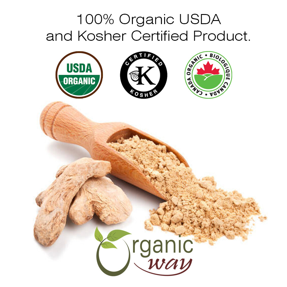 Organic Way Ginger Root Powder – Organic, Kosher & USDA Certified (1LBS / 16Oz)