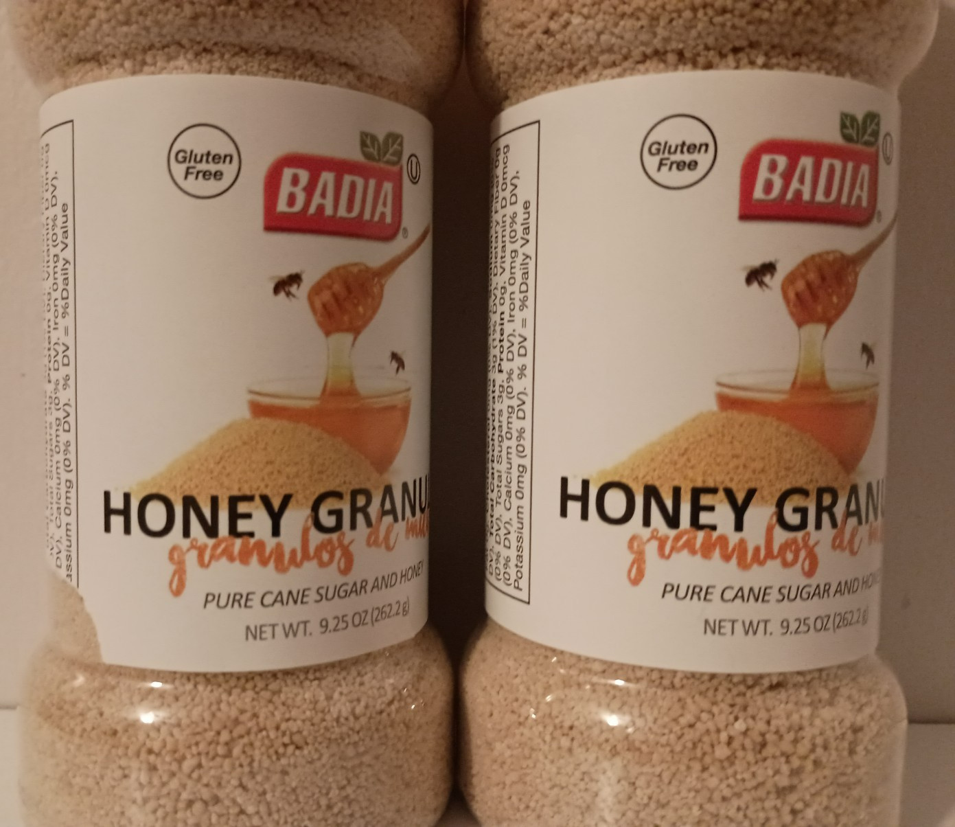 2 Badia® HONEY GRANULES Pure Cane Sugar Honey 9.25 oz Gluten Free 01/2027