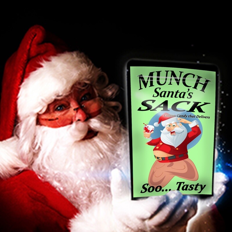 Munch Santa’s Sack Cotton Candy – Funny Stocking Stuffer, Weird Gag Gift for Men