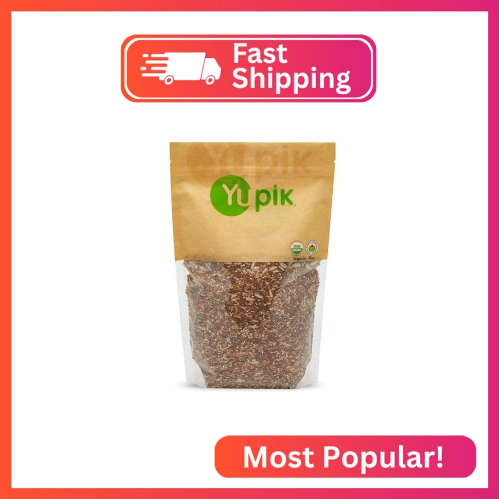 Yupik Organic Super 6 Seeds Mix, 2.2 lb (35.2 oz), GMO-Free, Kosher, Vegan, Rich