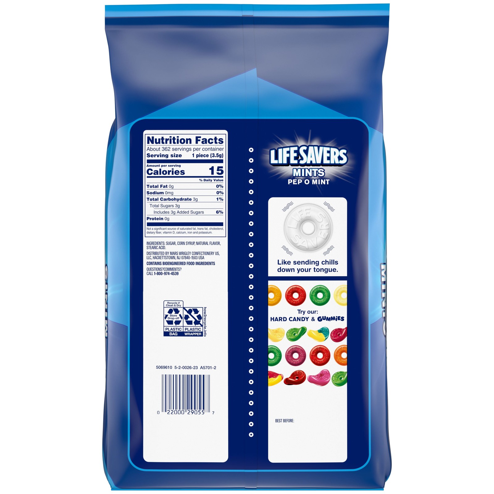 Life Savers Pep-O-Mint Breath Mints Hard Candy, Party Size – 44.93 Oz