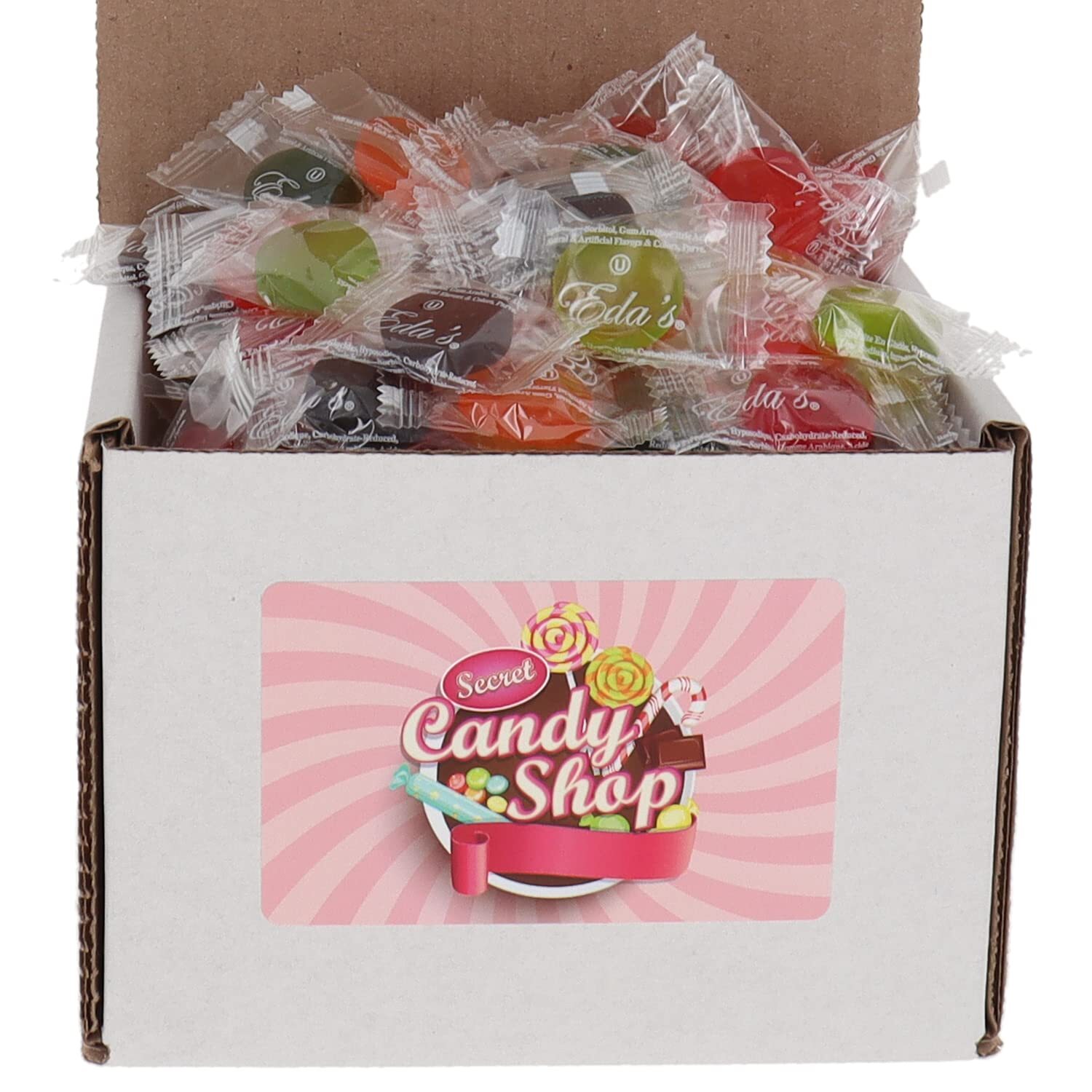 Eda’s Sugar Free Hard Candy Fat Free Zero Carbs Bulk in Box (Assorted Fruit)