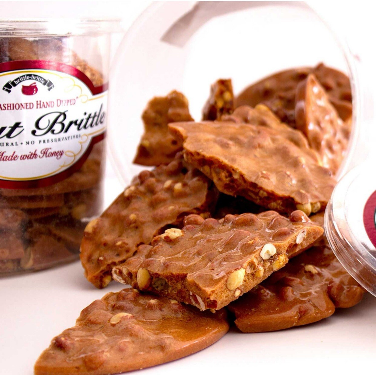 2 PACK Brittle-Brittle Peanut Brittle 38 Oz. EACH JAR – FREE SHIPPING