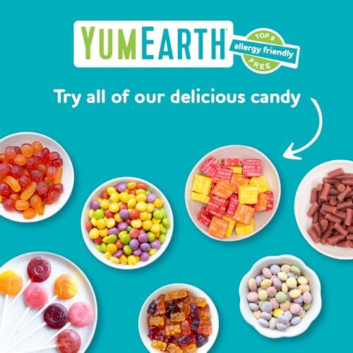 YumEarth Giggles 5oz Pack of 6 Multi Color Fruity Candy Allergy Friendly Treats