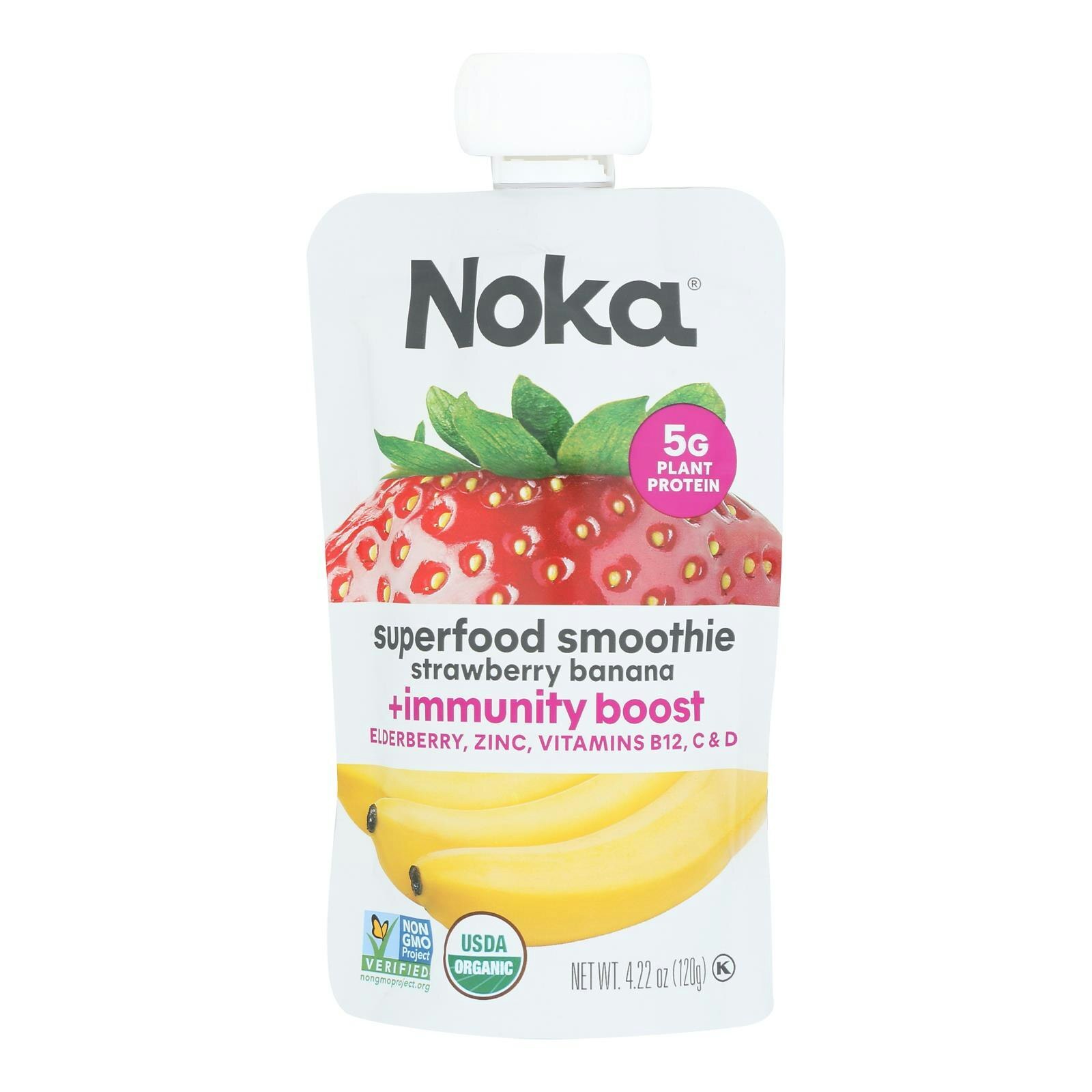 Noka – Smoothie Super Food Strawberry & Banana 4.22 oz (Pack of 6)