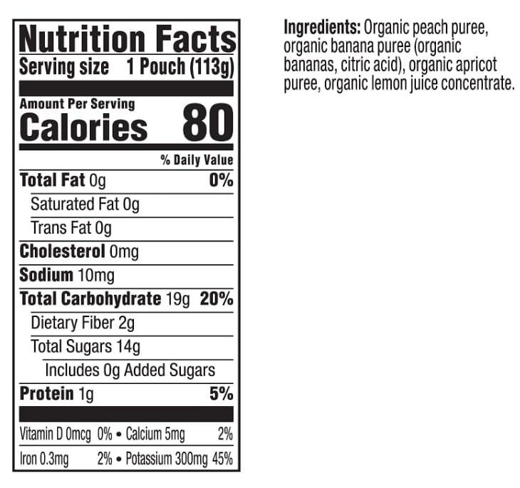 Plum Organics Peach, Banana & Apricot, 6+ Months – 4 Ounce (Pack of 4)