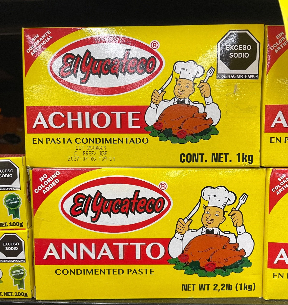 2x El Yucateco Paste Achiote, 2.2 lb (1 kg)