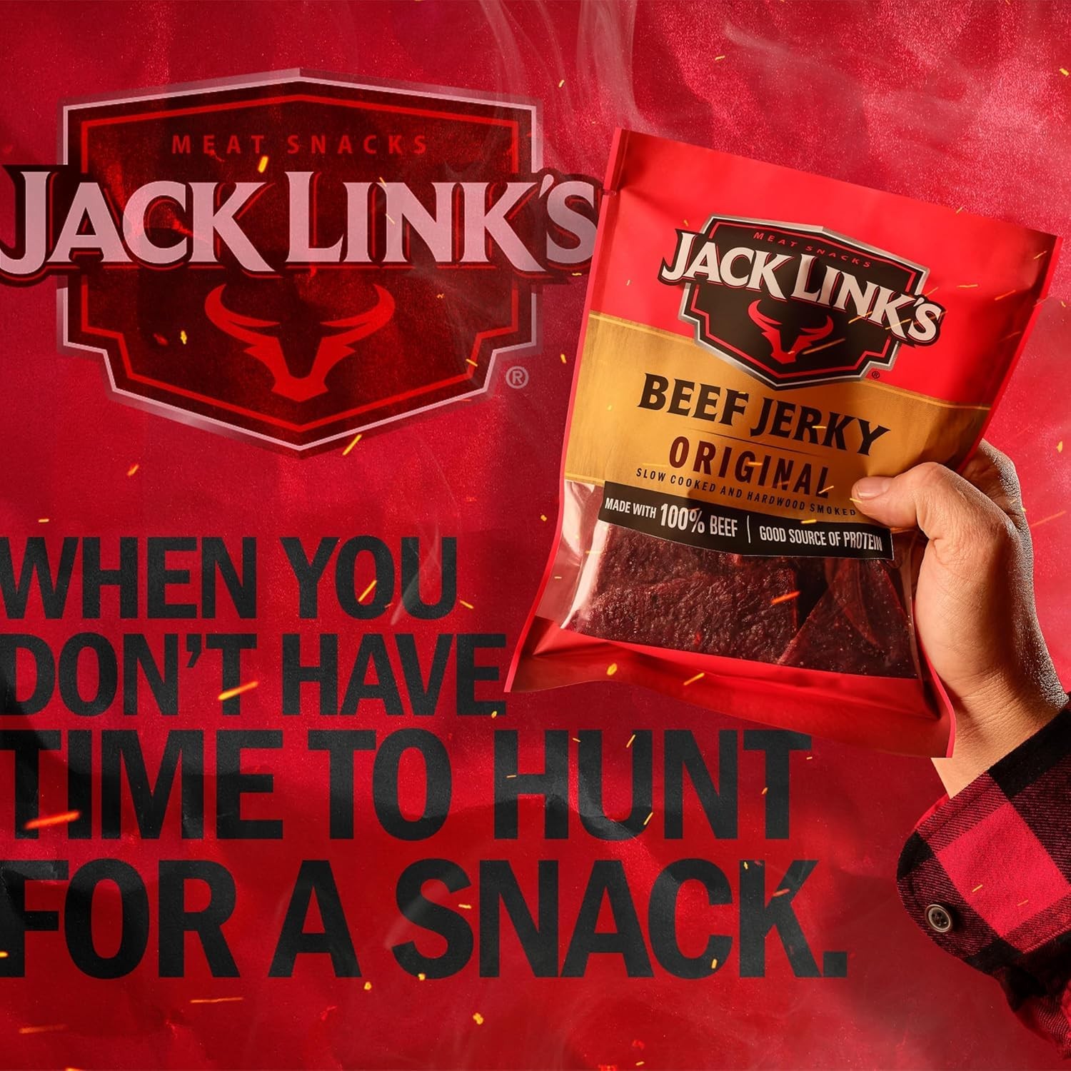 Jack Link’s Beef Jerky, Original, Large Jerky Bags Flavorful Meat Snacks, Re…