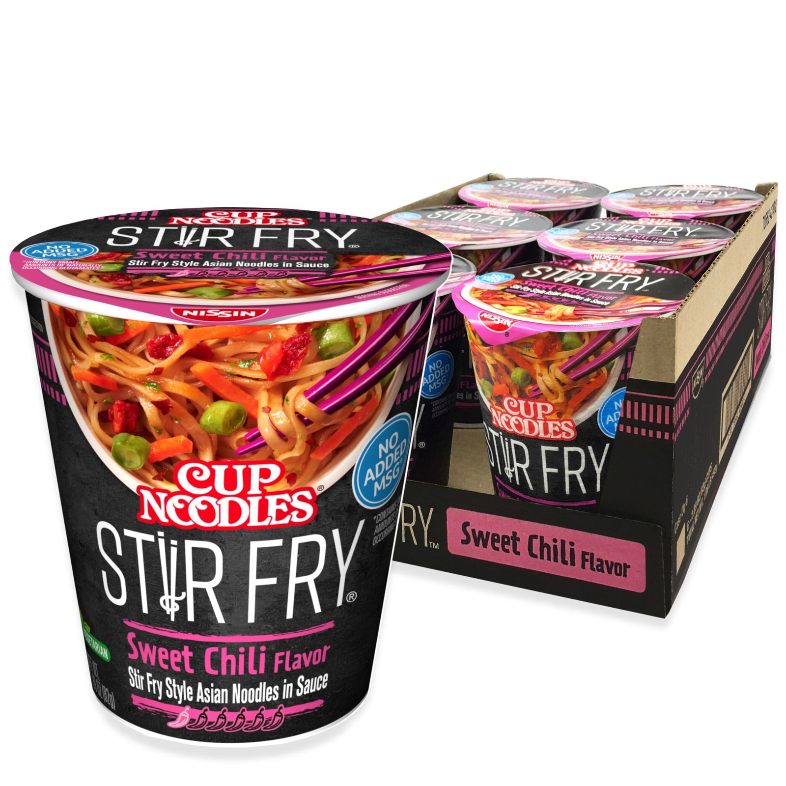 Nissin Cup Noodles Stir Fry in Sauce, Sweet 2.89 Ounce (Pack of 6)