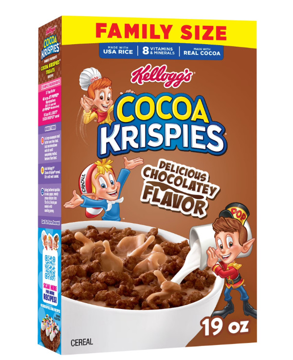 Kellogg’s Cocoa Krispies Breakfast Cereal, Kids Snacks, Family Breakfast 19 OZ