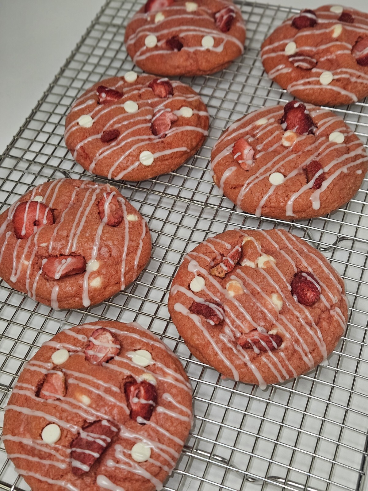 Handmade Strawberries & Cream Cookies, Giant Cookies, Soft Baked Cookies