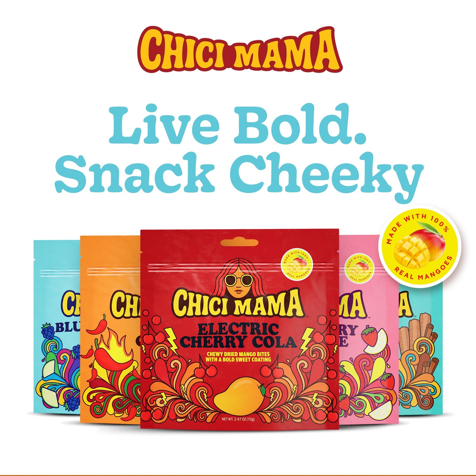 Chici Mama Chewy Mango Bites Variety Pack, 5 Pack – 5 Flavors | Made with Rea…