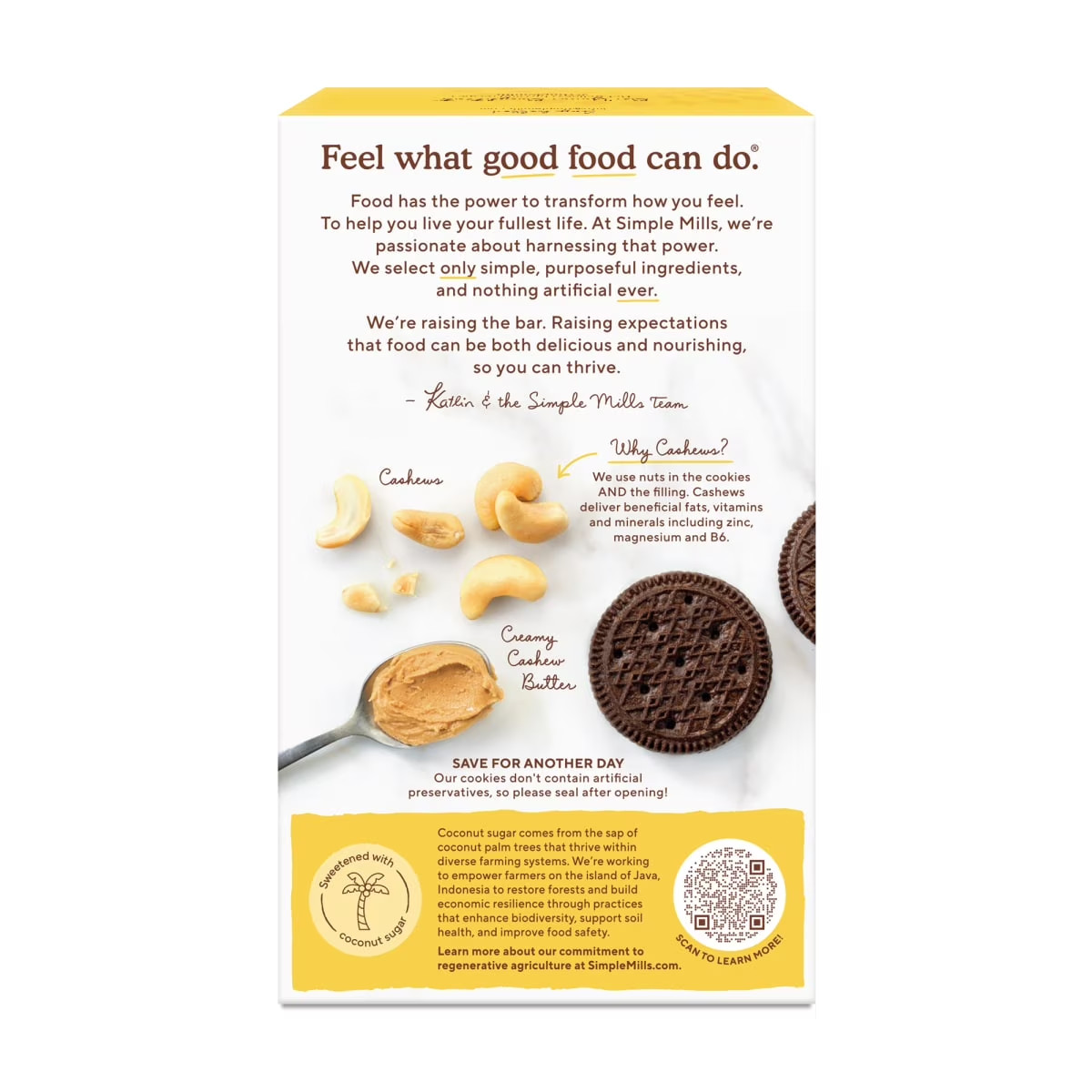 Simple Mills Nut Butter Stuffed Sandwich Cookies, Cocoa Cashew Creme…