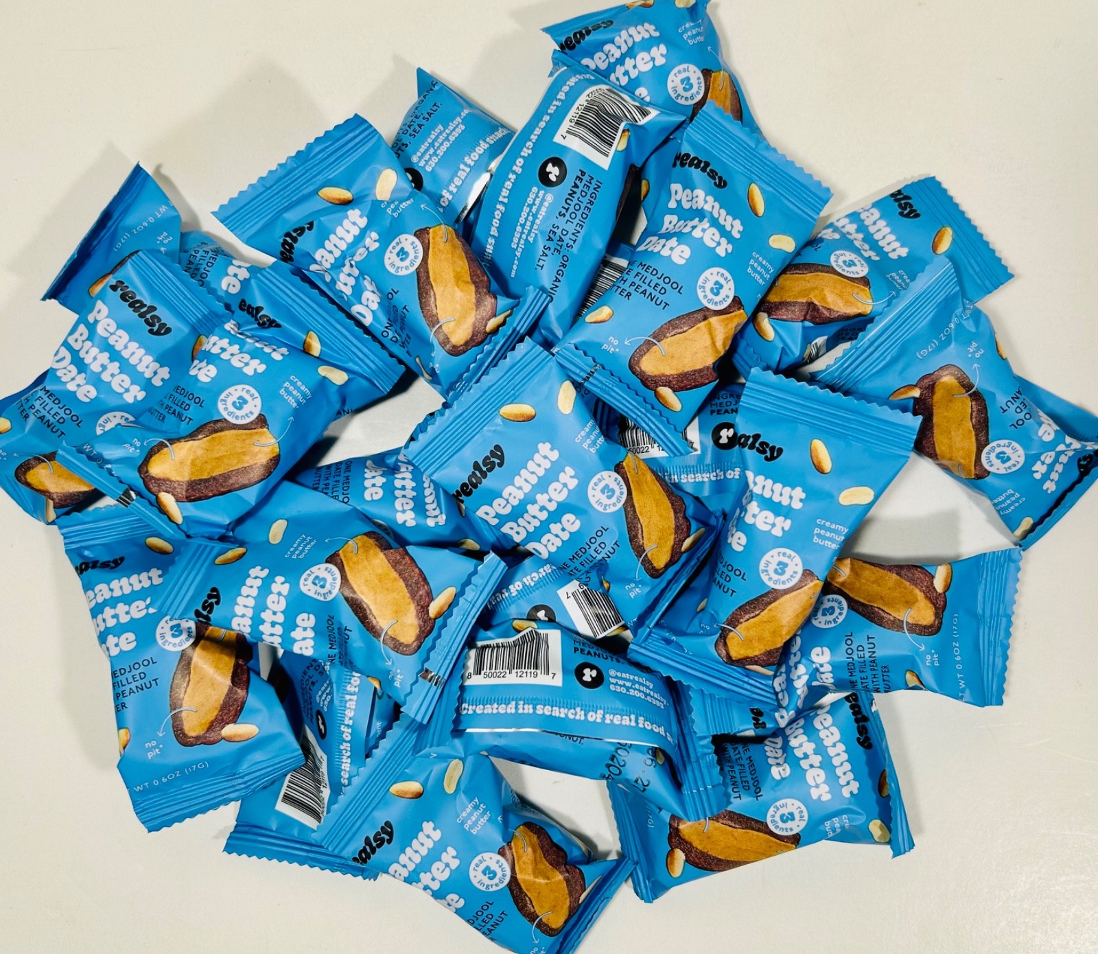 Realsy Peanut Butter Filled Medjool Dates, 22 Ind. Wrapped, GF/Vegan, 2027