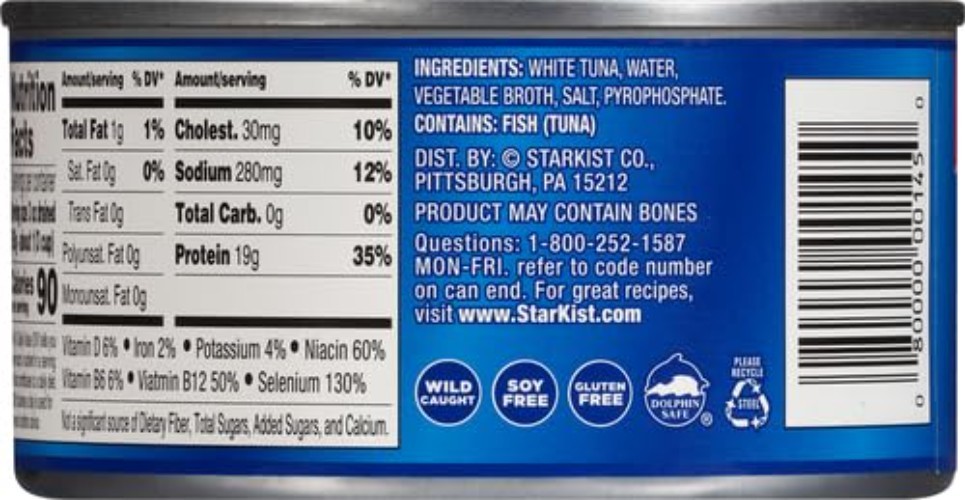 Solid White Albacore Tuna in Water – 12 oz Pack of 6 – Quality Protein
