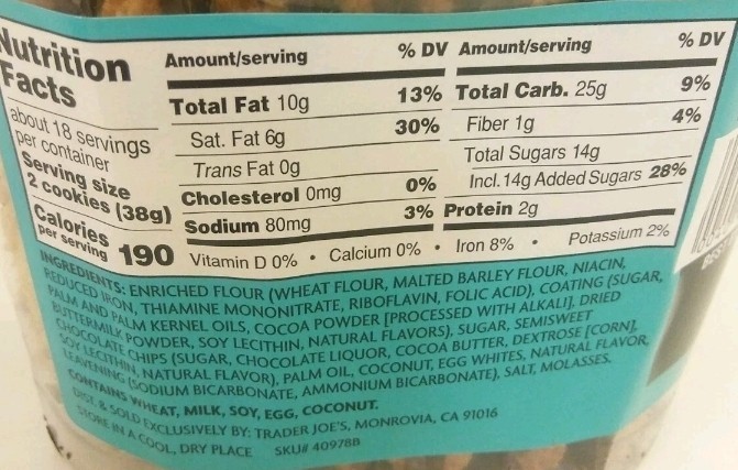 2 Packs Trader Joe’s Chocolatey Coated Chocolate Chip Dunkers 24 oz Each Pack