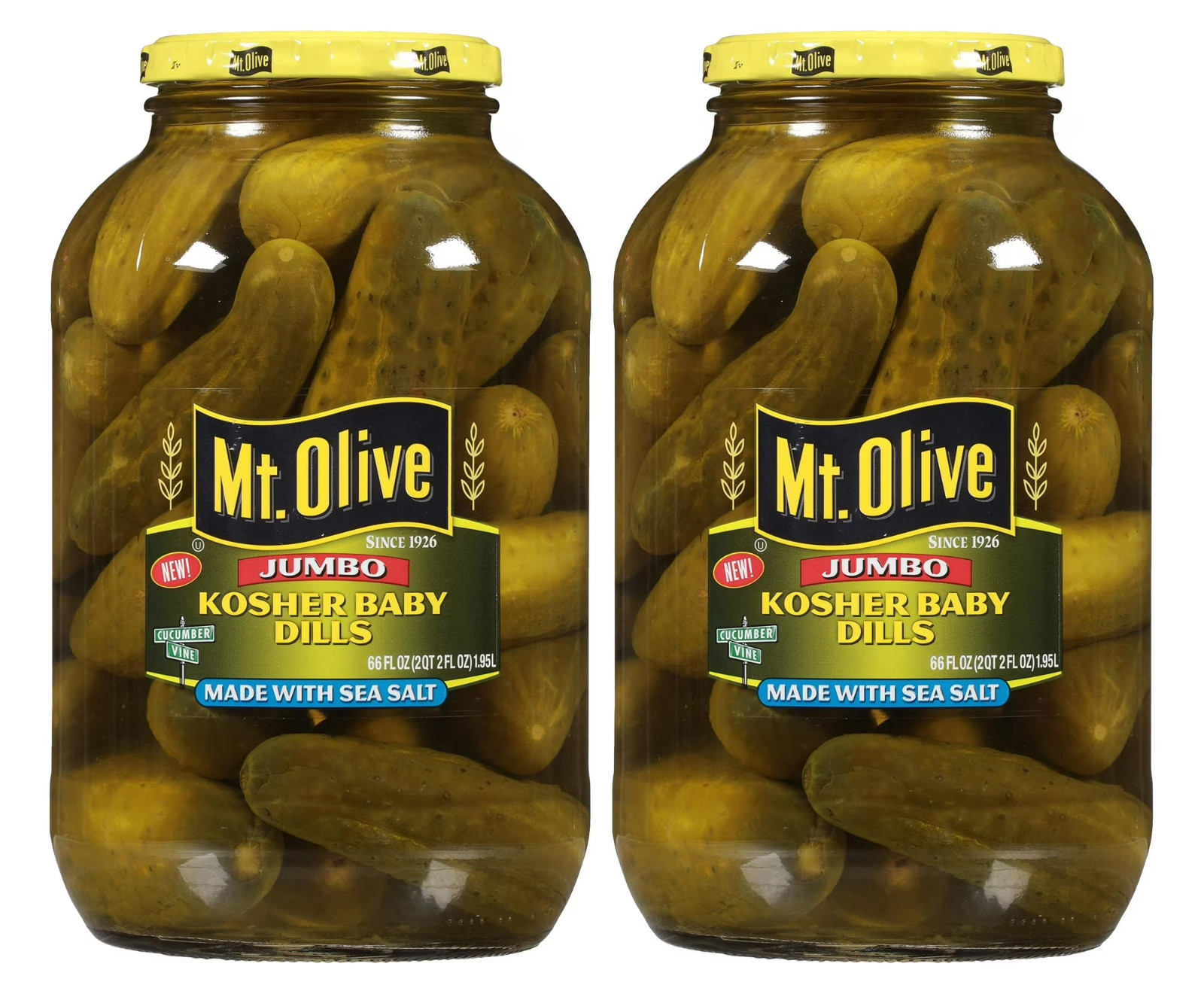 (2 pack) Mt. Olive Kosher Baby Dill Jumbo Pickles – 66 fl oz…
