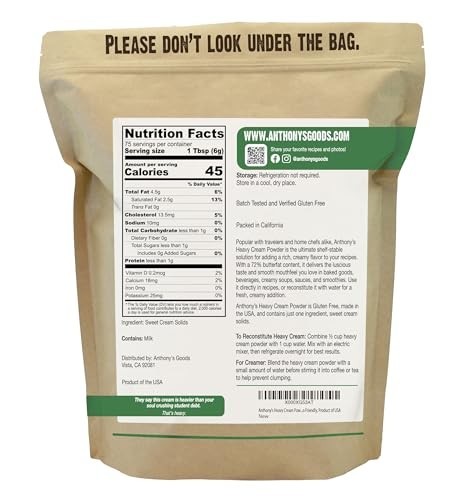 Heavy Cream Powder 1 lb Gluten Free Non-GMO Keto Friendly Sweet Cream Solids
