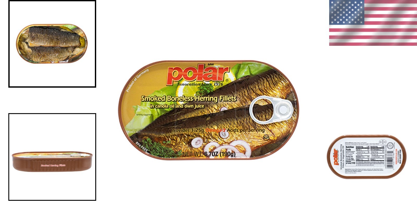 Savory Smoked Herring in Vegetable Oil – 6.7 oz Can, Pack of 12 – Wild Caught