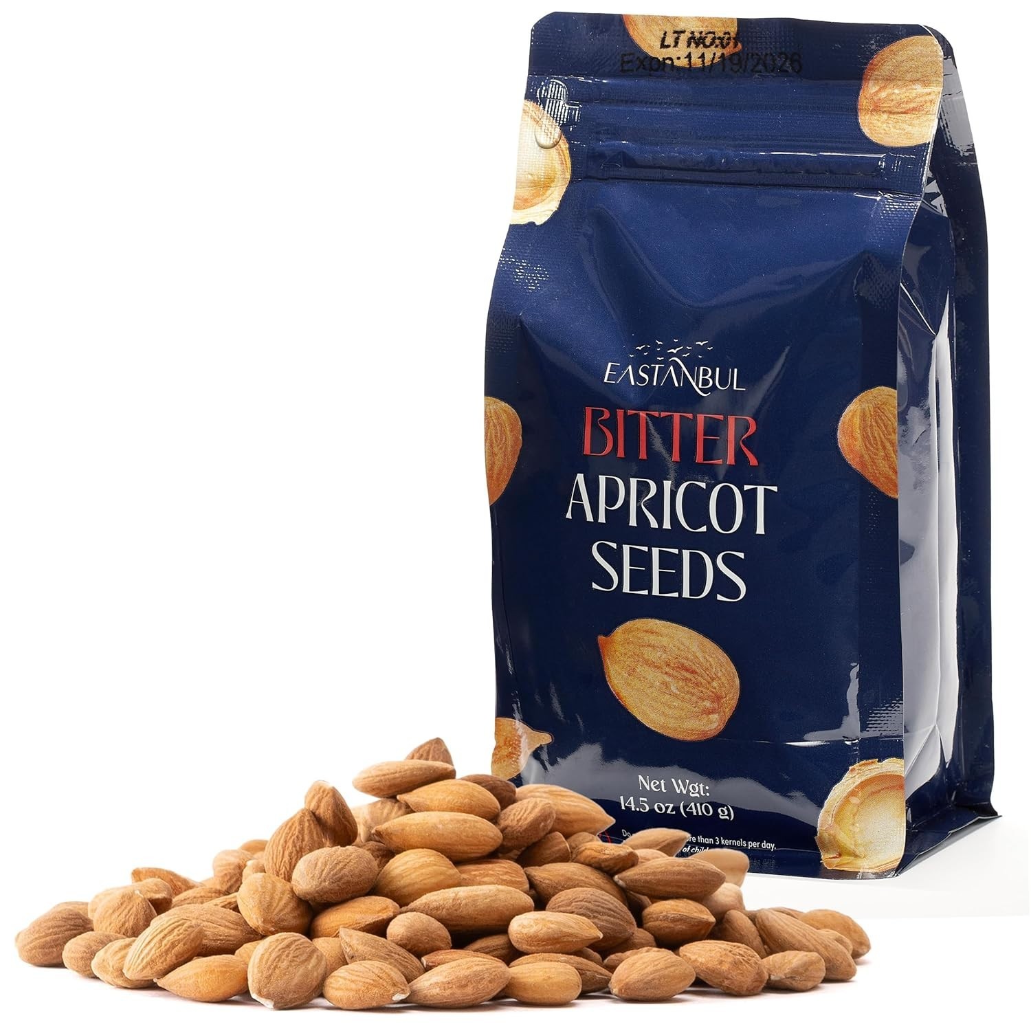 Organic Bitter Raw Apricot Kernel Premium Seeds 14oz Gluten Free Vegan USDA 1 lb