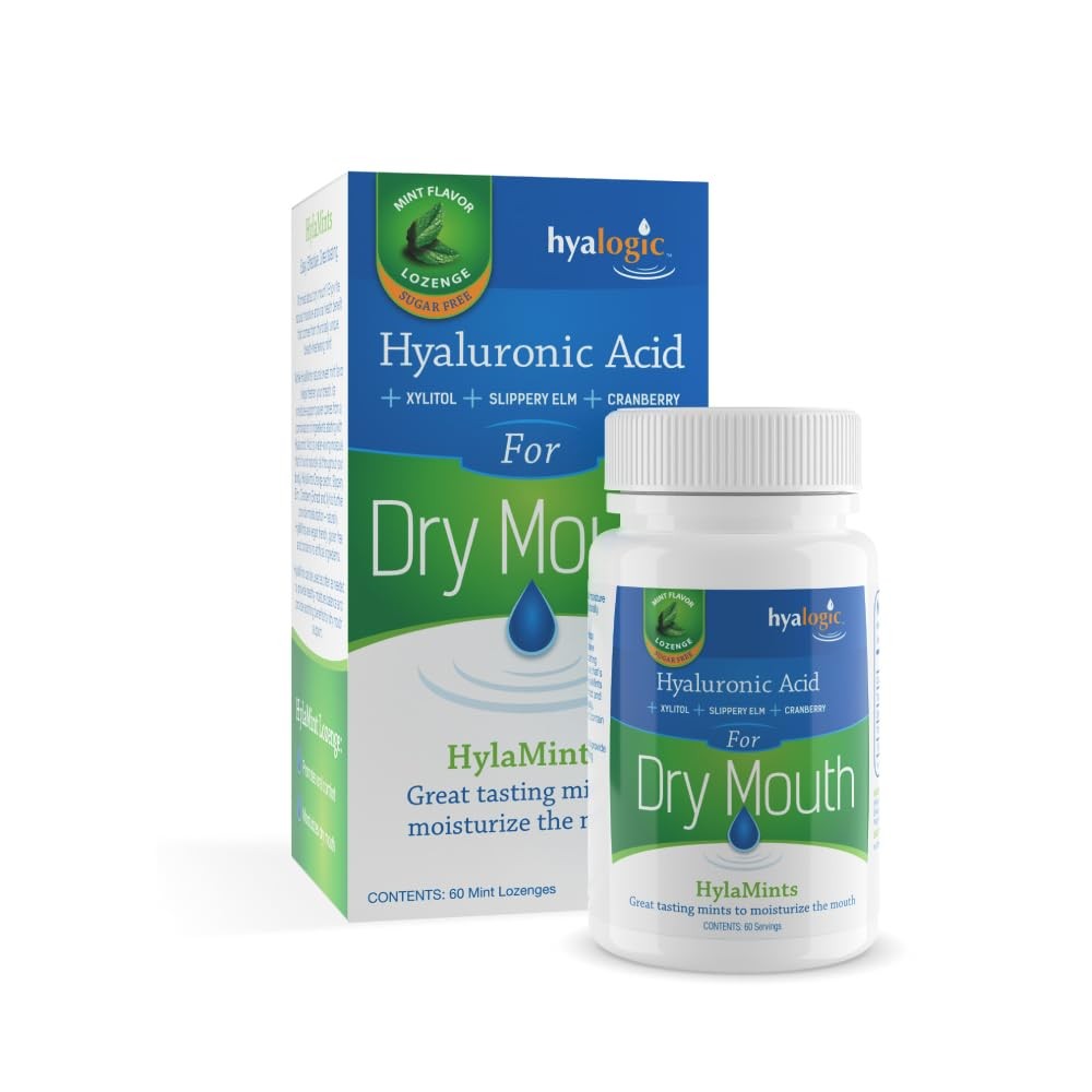 HylaMints for Dry Mouth – Sugar-Free Xylitol 60 Count (Pack of 1), White