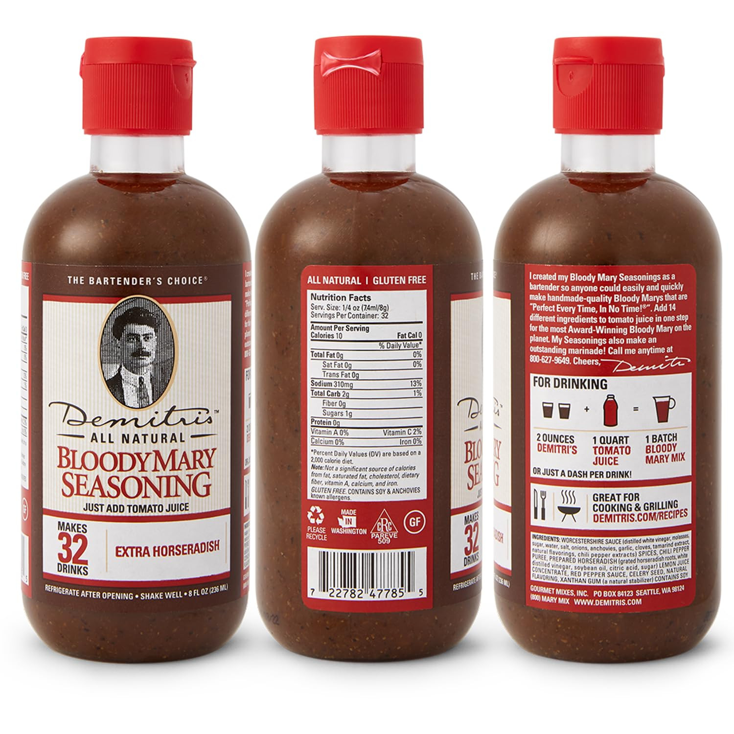 Demitri’S Extra Horseradish Bloody Mary Seasoning Mix – Bloody Mary Mix – Concen
