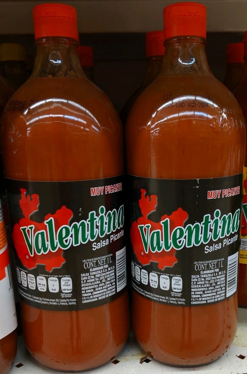 X2 NEW MEXICAN VALENTINA HOT SAUCE SALSA PICANTE 33.8FL OZ (1 litro) c/u
