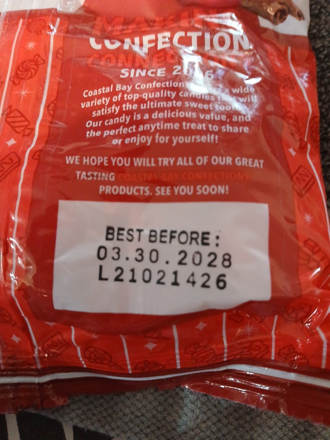 6 Bags Hard Candy Individually Wrapped Cinnamon Flavored Coastal Bay 12oz
