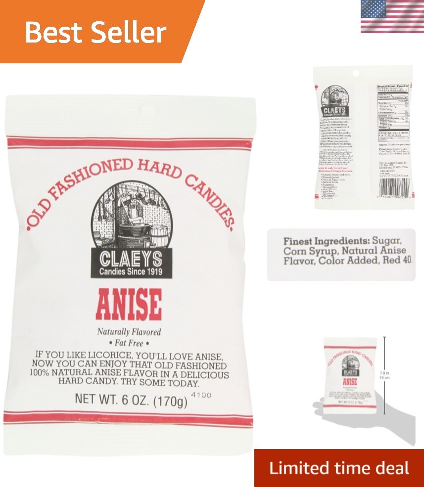 Claey’s Natural Anise Drops, 6-Ounce Packages Pack of 12